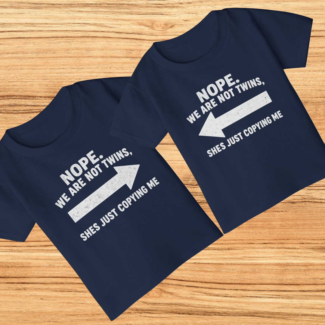 Twin Toddler & Kids Funny Twin Shirts