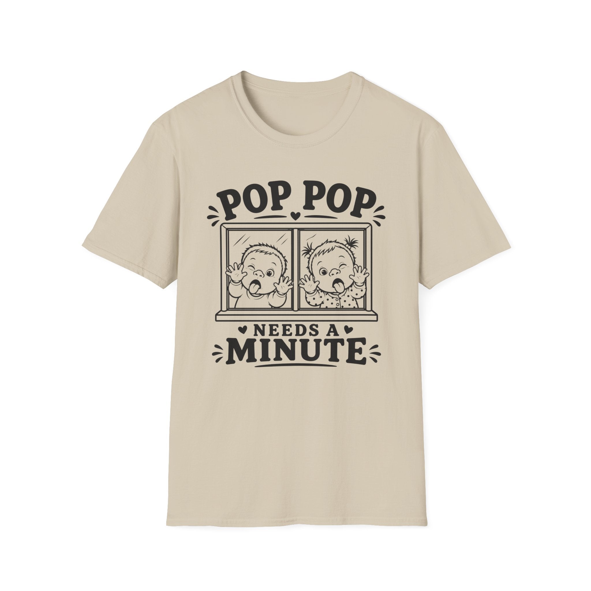Pop Pop Needs a Minute Funny Family of Twins T-Shirt