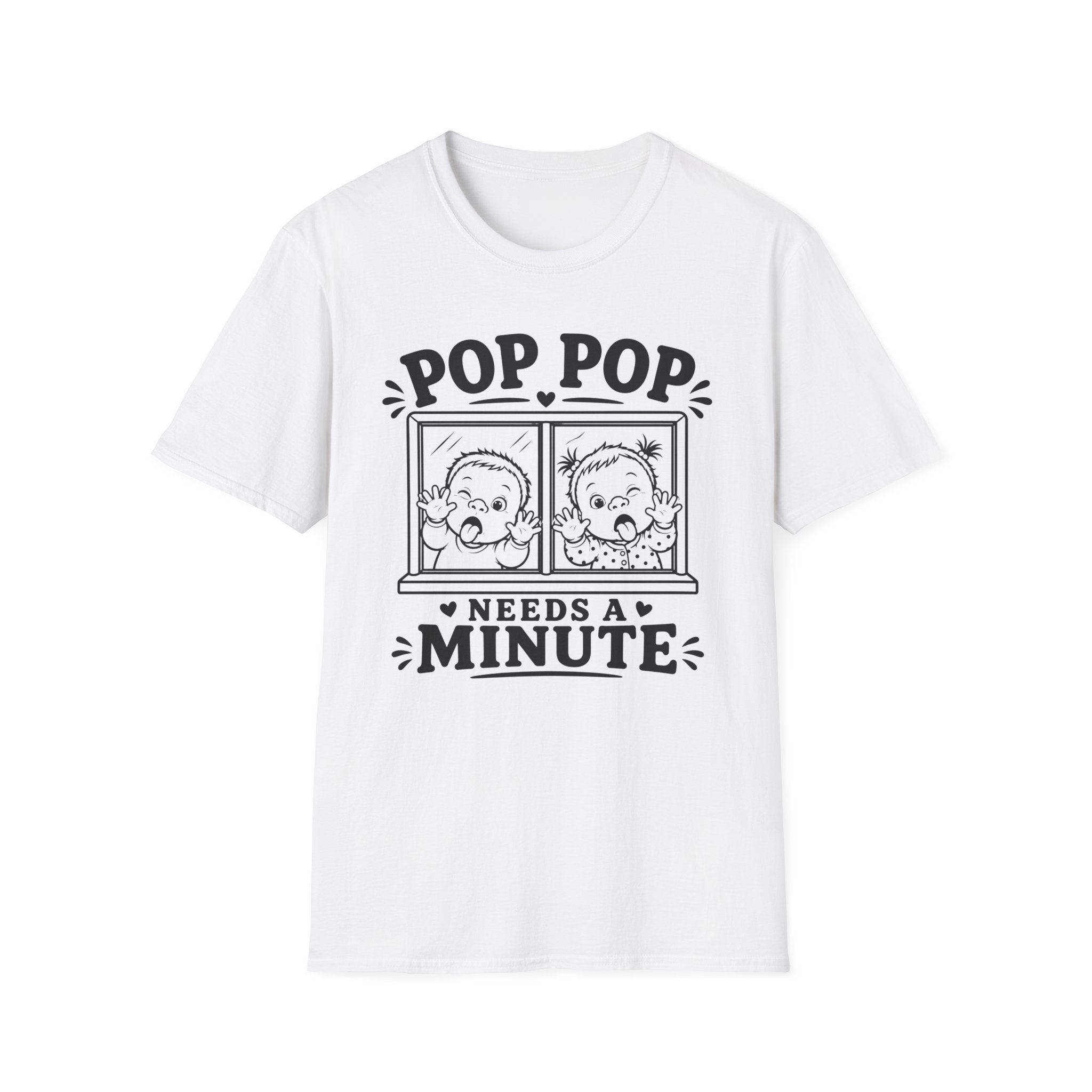Pop Pop Needs a Minute Funny Family of Twins T-Shirt