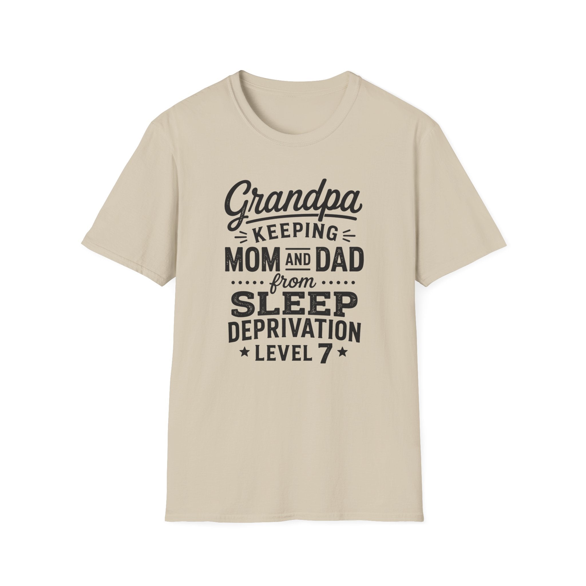Grandpa Keeping Mom and Dad from Sleep Deprivation Level 7 Funny Twin T-Shirt