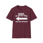 She Copies Me Left Softstyle T-Shirt