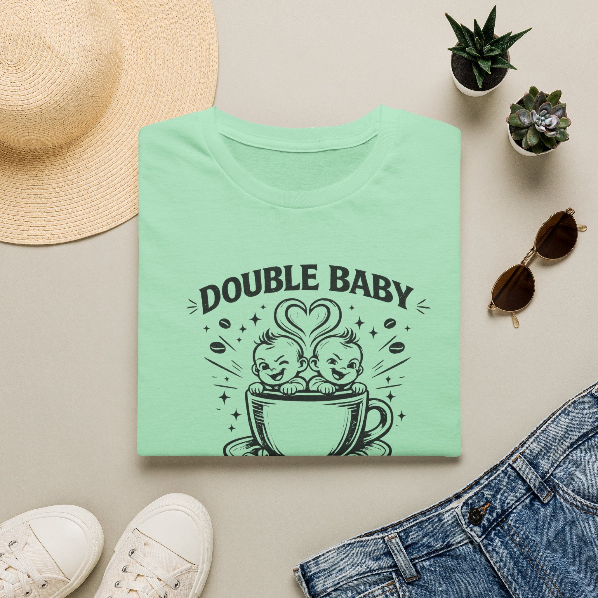 double coffe graphic Softstyle T-Shirt