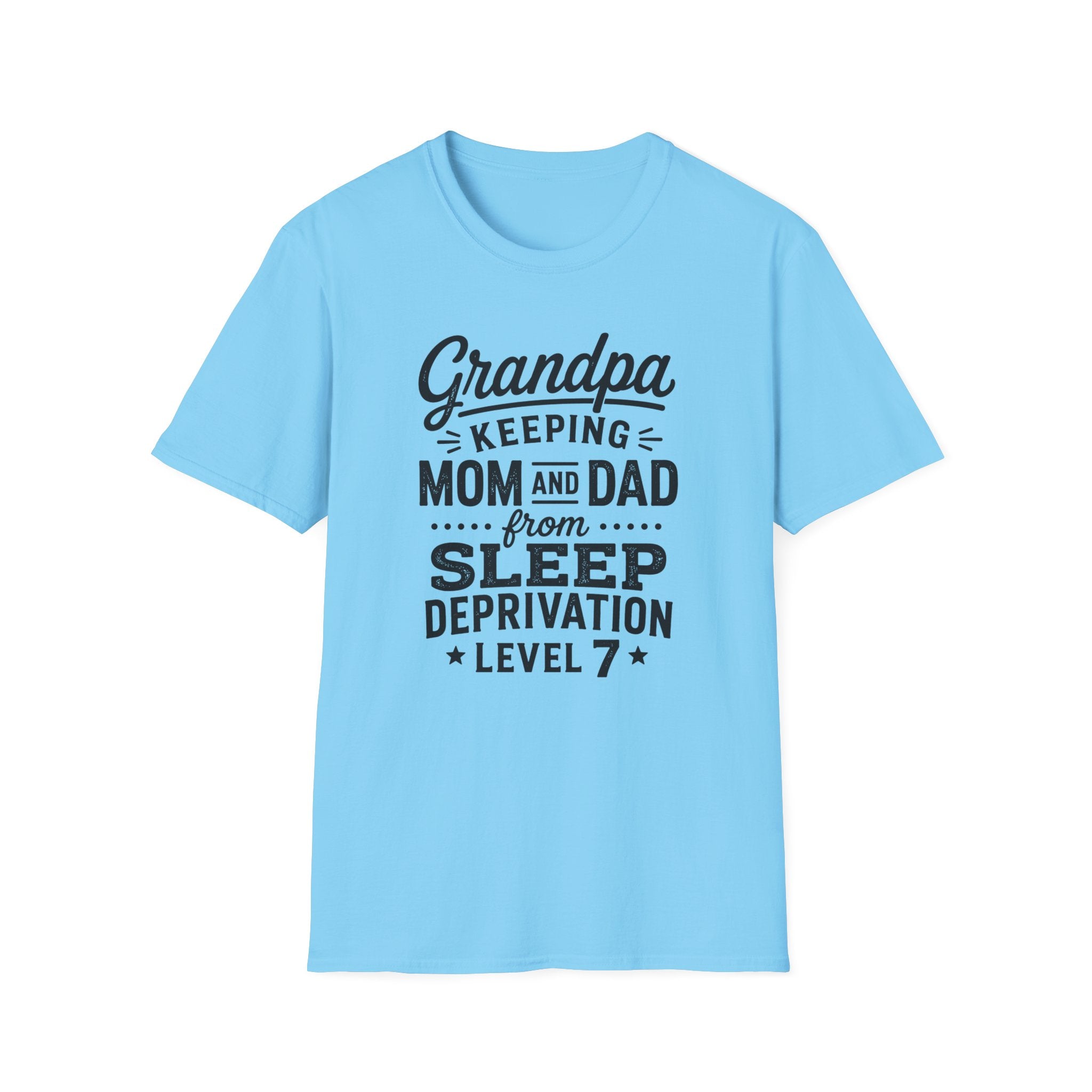 Grandpa Keeping Mom and Dad from Sleep Deprivation Level 7 Funny Twin T-Shirt