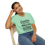 Grandma Keeping Mom and Dad from Sleep Deprivation Level 7 Funny Twin Parent T-Shirt