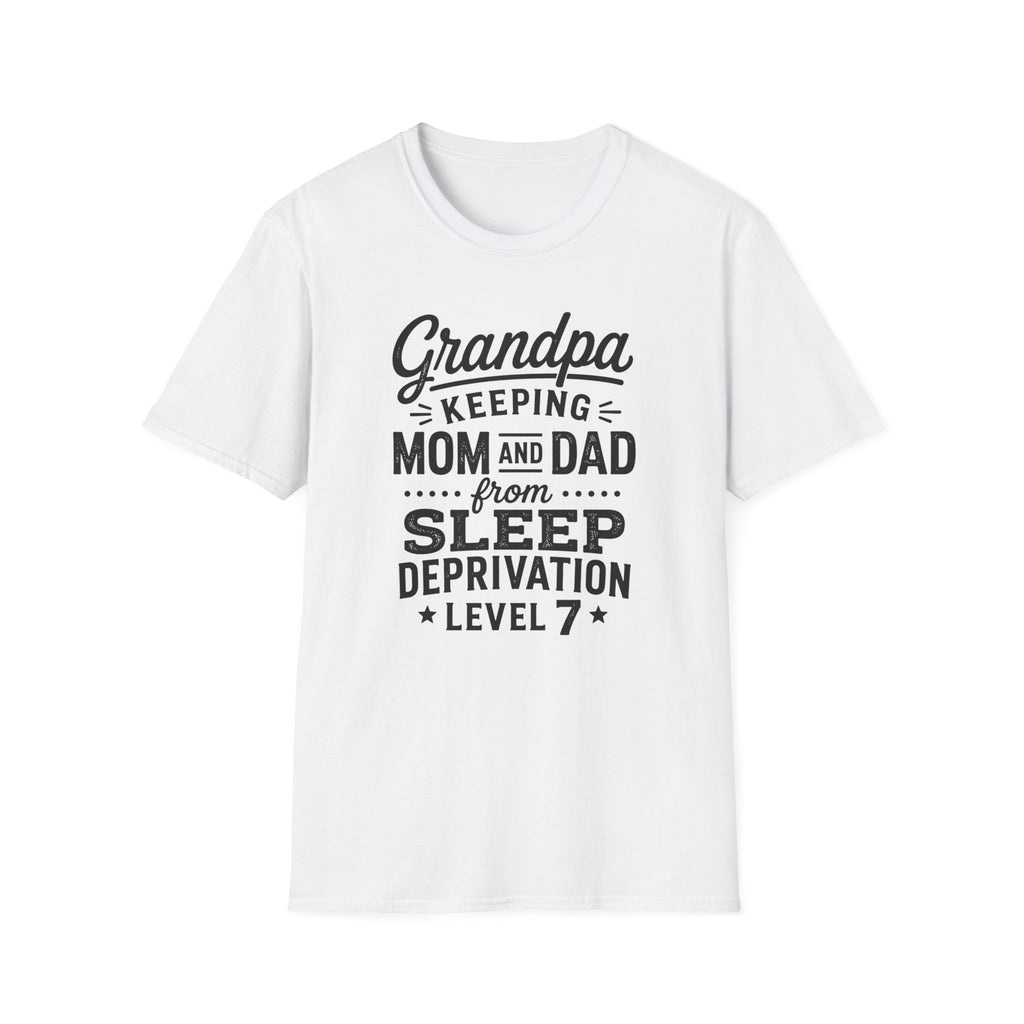 Grandpa Keeping Mom and Dad from Sleep Deprivation Level 7 Funny Twin T-Shirt