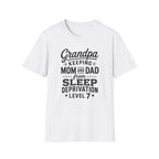 Grandpa Keeping Mom and Dad from Sleep Deprivation Level 7 Funny Twin T-Shirt