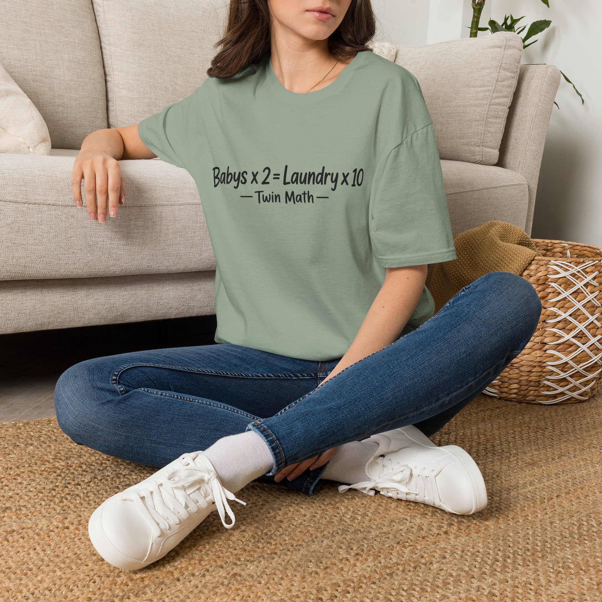 Baby's x 2 = Laundry x10 Twin Math Funny Parent of Twins T-Shirt