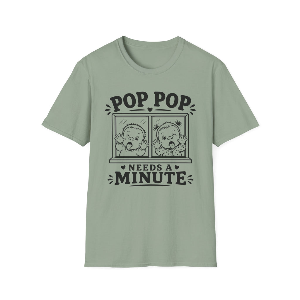 Pop Pop Needs a Minute Funny Family of Twins T-Shirt