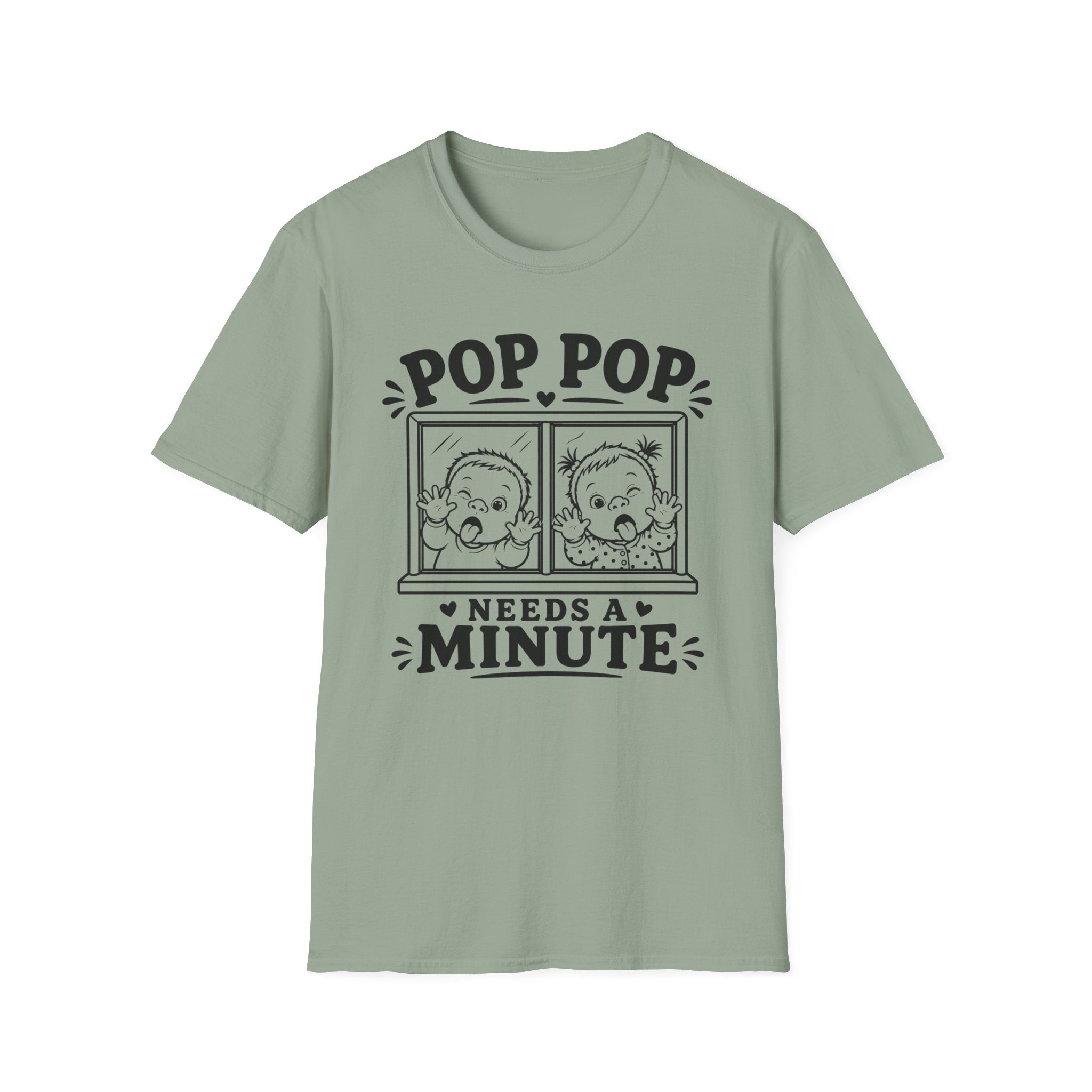 Pop Pop Needs a Minute Funny Family of Twins T-Shirt