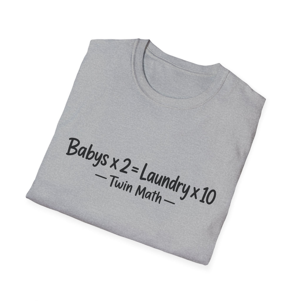 Baby's x 2 = Laundry x10 Twin Math Funny Parent of Twins T-Shirt