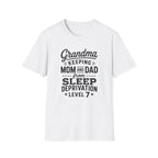 Grandma Keeping Mom and Dad from Sleep Deprivation Level 7 Funny Twin Parent T-Shirt