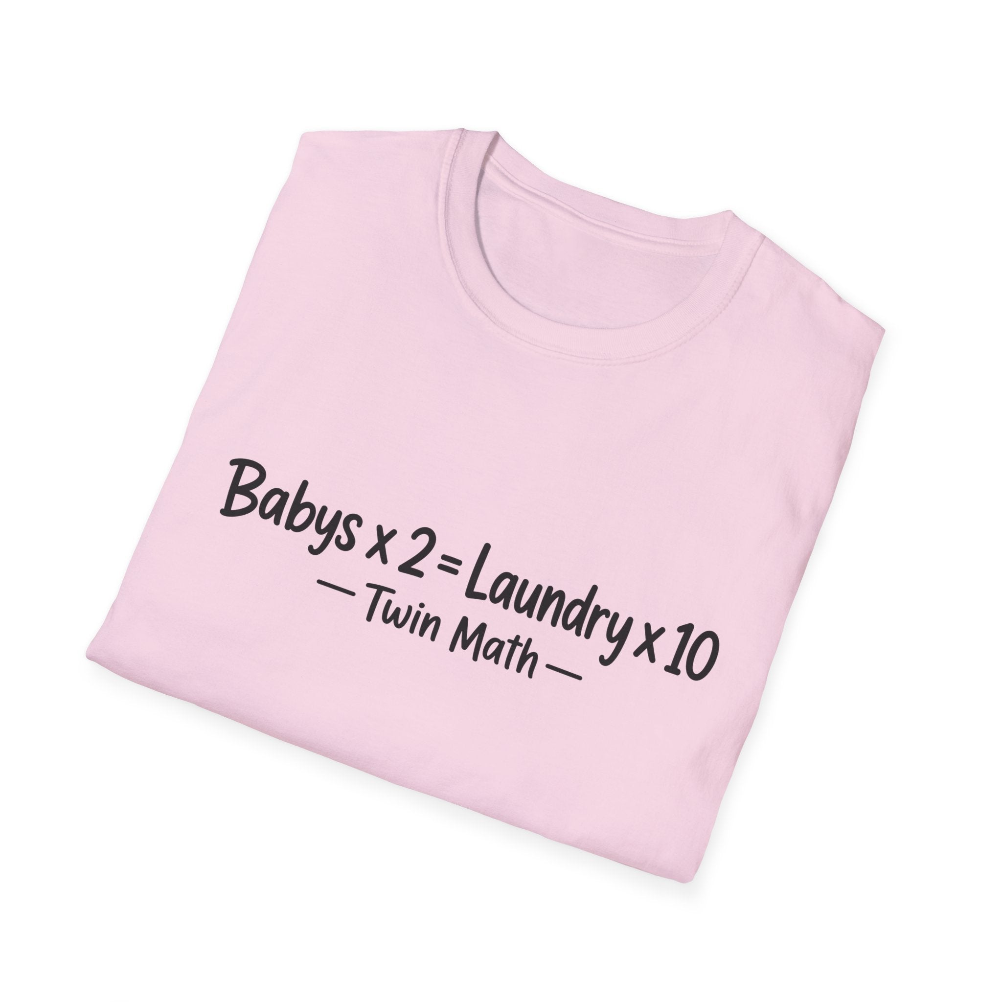 Baby's x 2 = Laundry x10 Twin Math Funny Parent of Twins T-Shirt