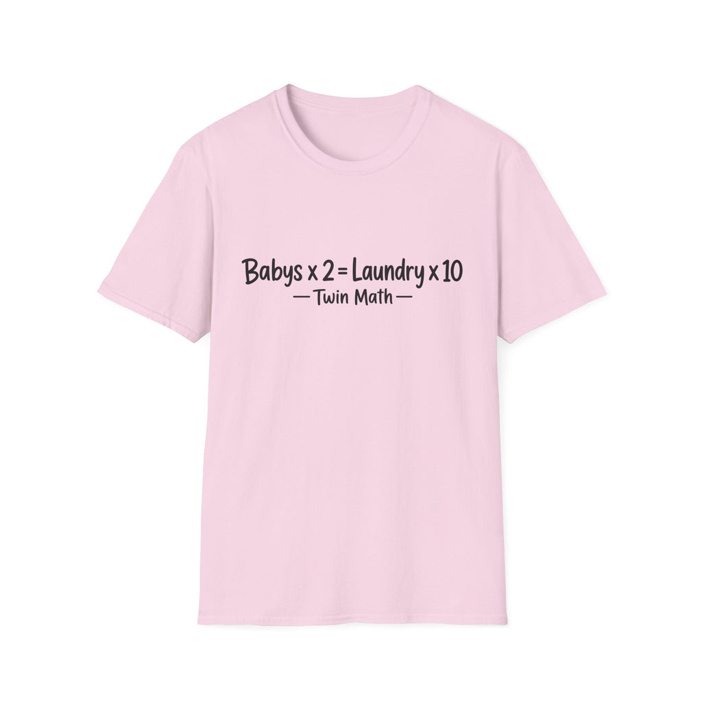 Baby's x 2 = Laundry x10 Twin Math Funny Parent of Twins T-Shirt