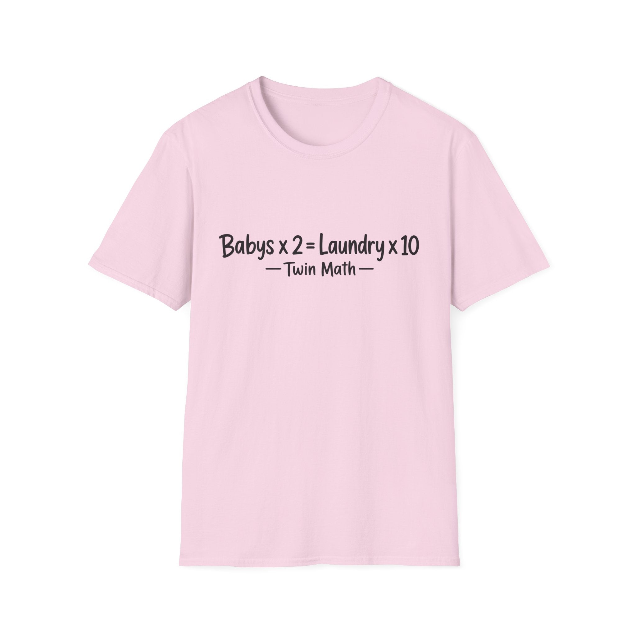 Baby's x 2 = Laundry x10 Twin Math Funny Parent of Twins T-Shirt