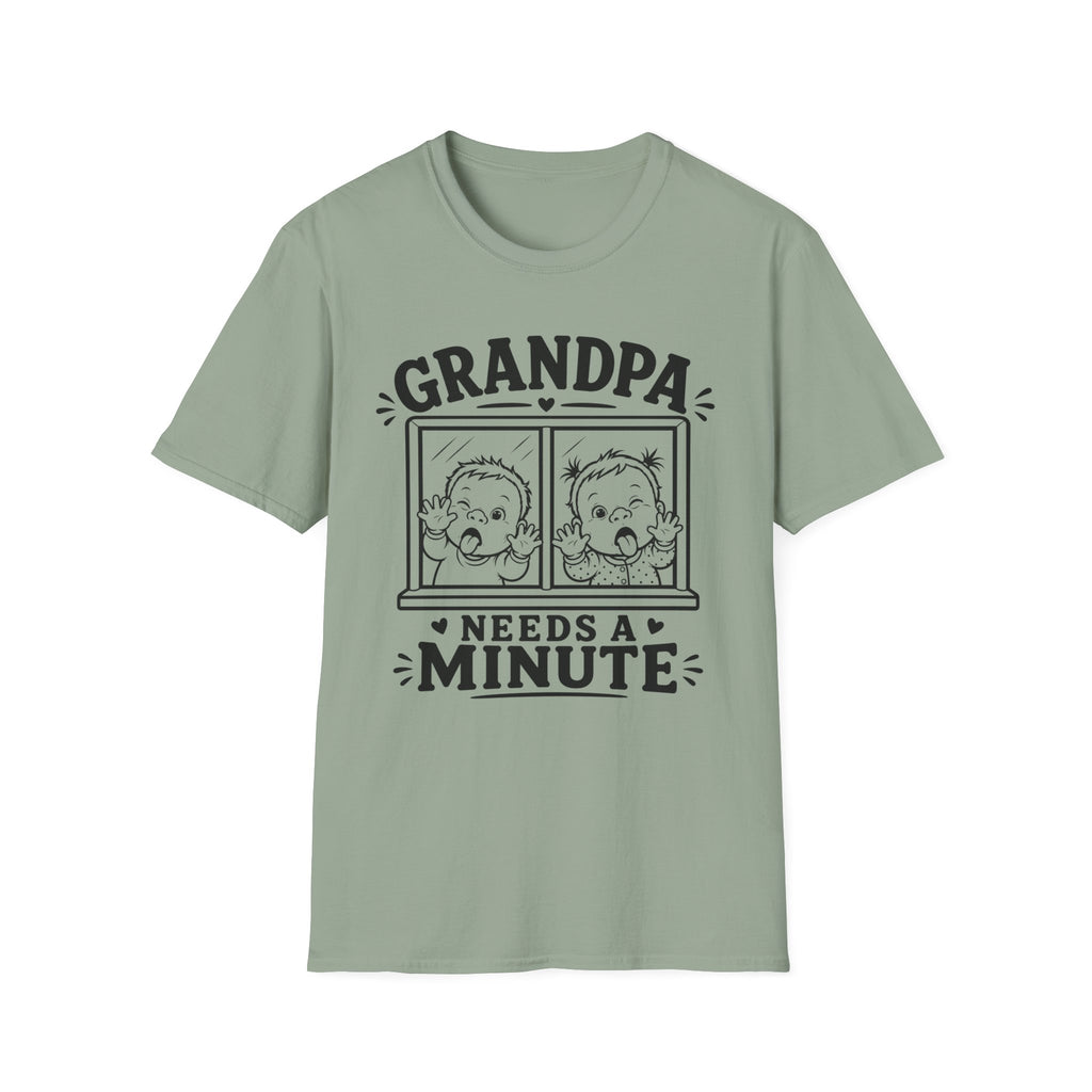 Grandpa Needs a Minute Funny Twin Shirt