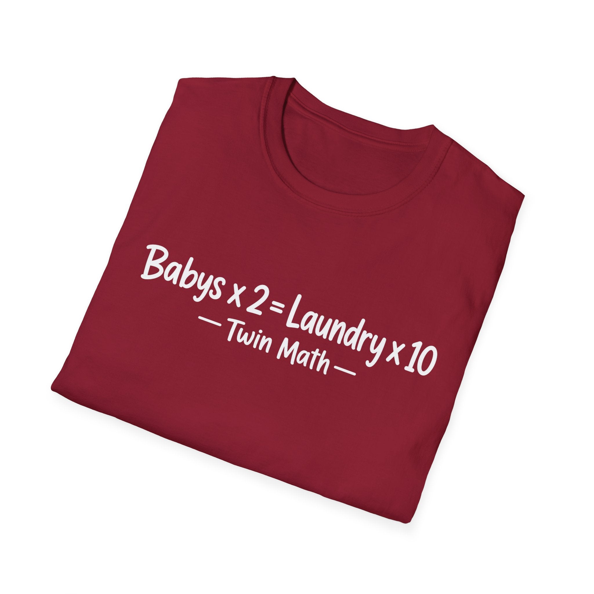 Babys x 2 = Laundry x10 Twin Math Hilarious Parent of Twins T-Shirt