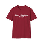 Babys x 2 = Laundry x10 Twin Math Hilarious Parent of Twins T-Shirt
