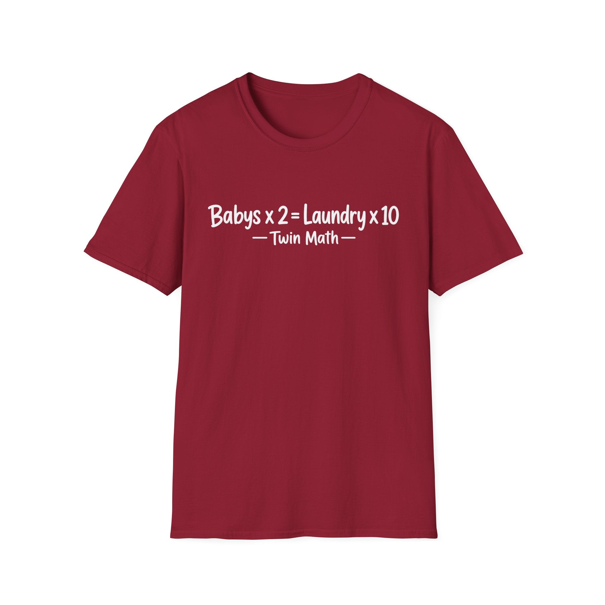 Babys x 2 = Laundry x10 Twin Math Hilarious Parent of Twins T-Shirt