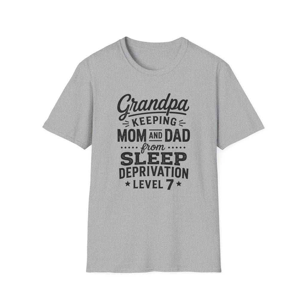 Grandpa Keeping Mom and Dad from Sleep Deprivation Level 7 Funny Twin T-Shirt
