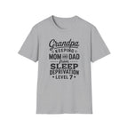 Grandpa Keeping Mom and Dad from Sleep Deprivation Level 7 Funny Twin T-Shirt
