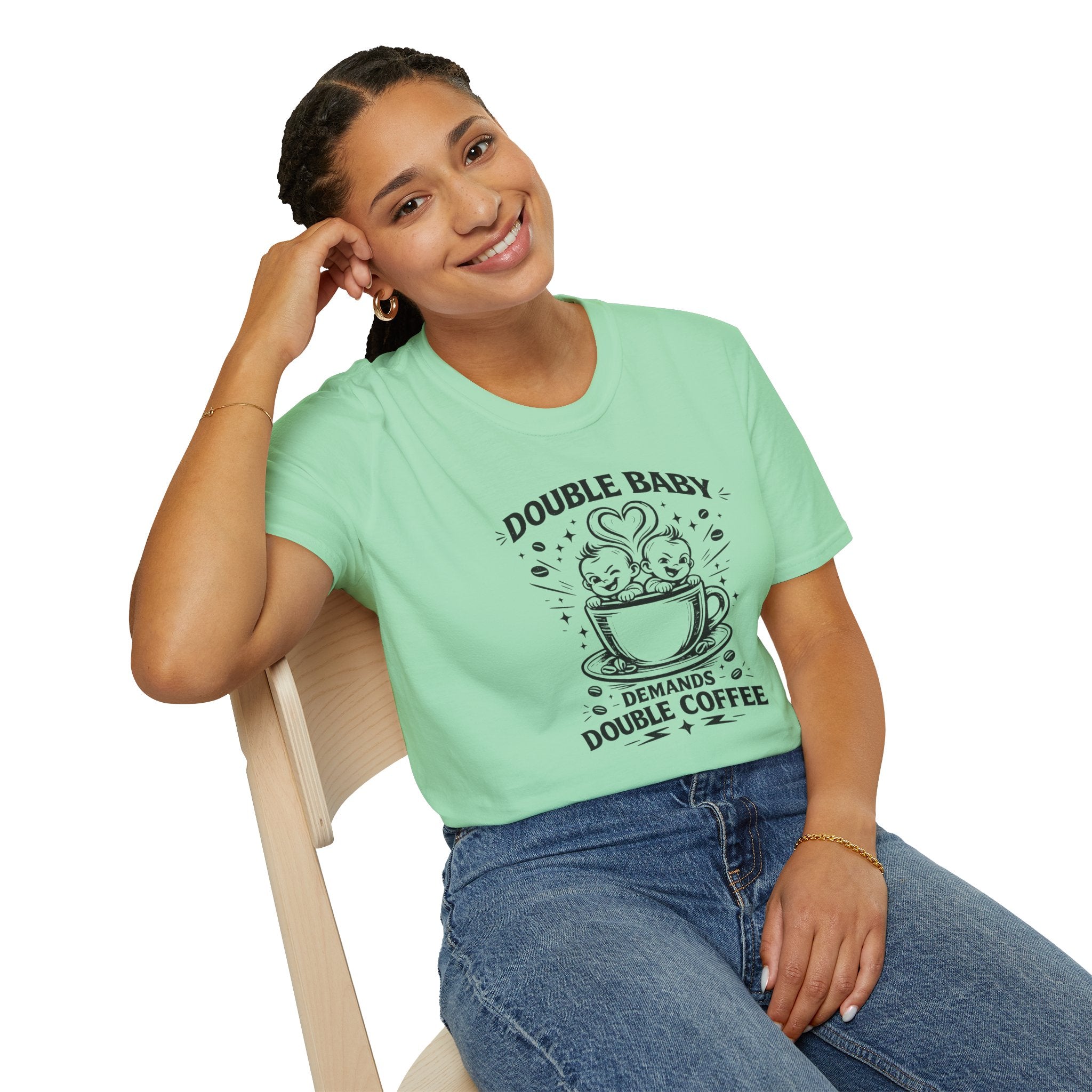 double coffe graphic Softstyle T-Shirt