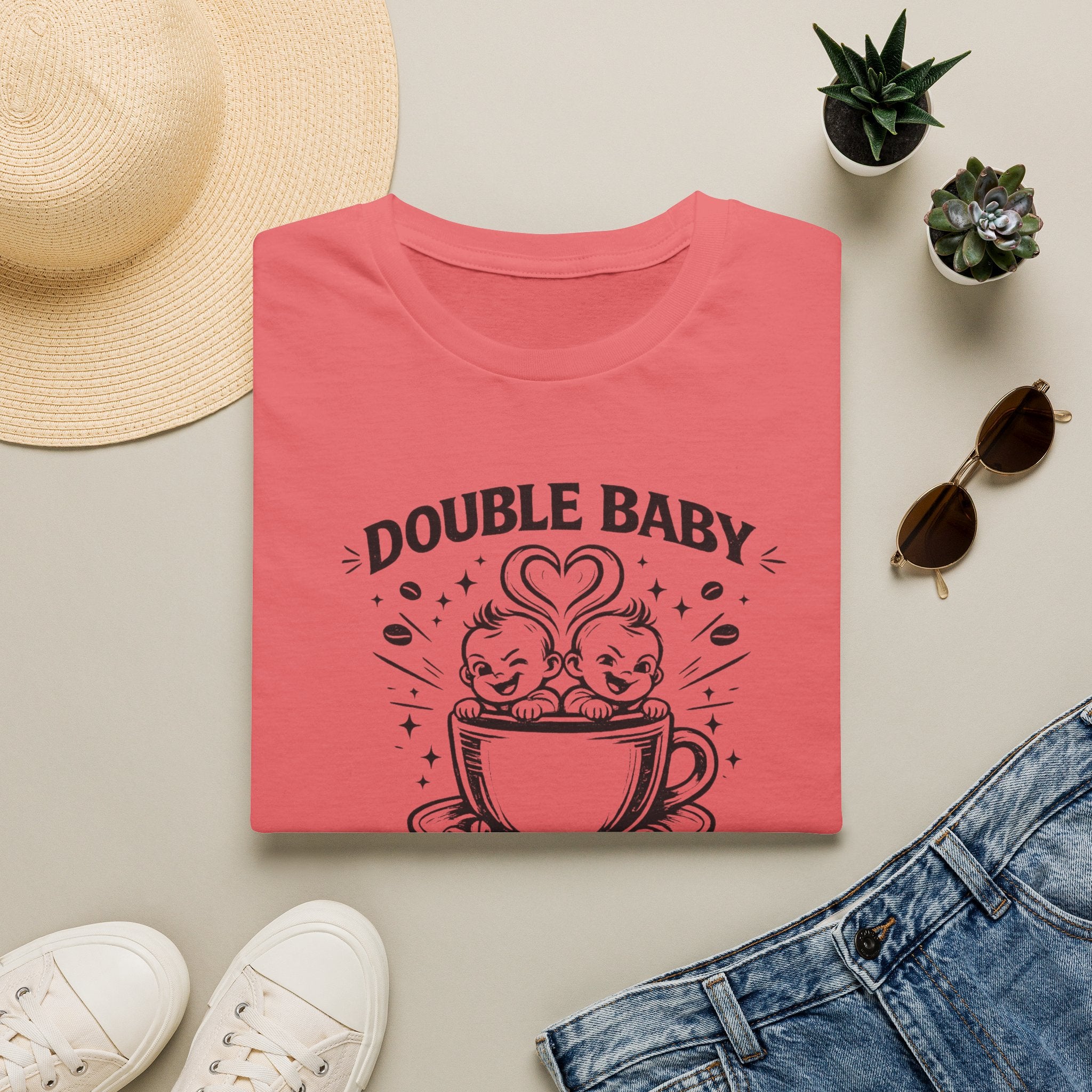 double coffe graphic Softstyle T-Shirt
