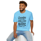 Grandpa Keeping Mom and Dad from Sleep Deprivation Level 7 Funny Twin T-Shirt