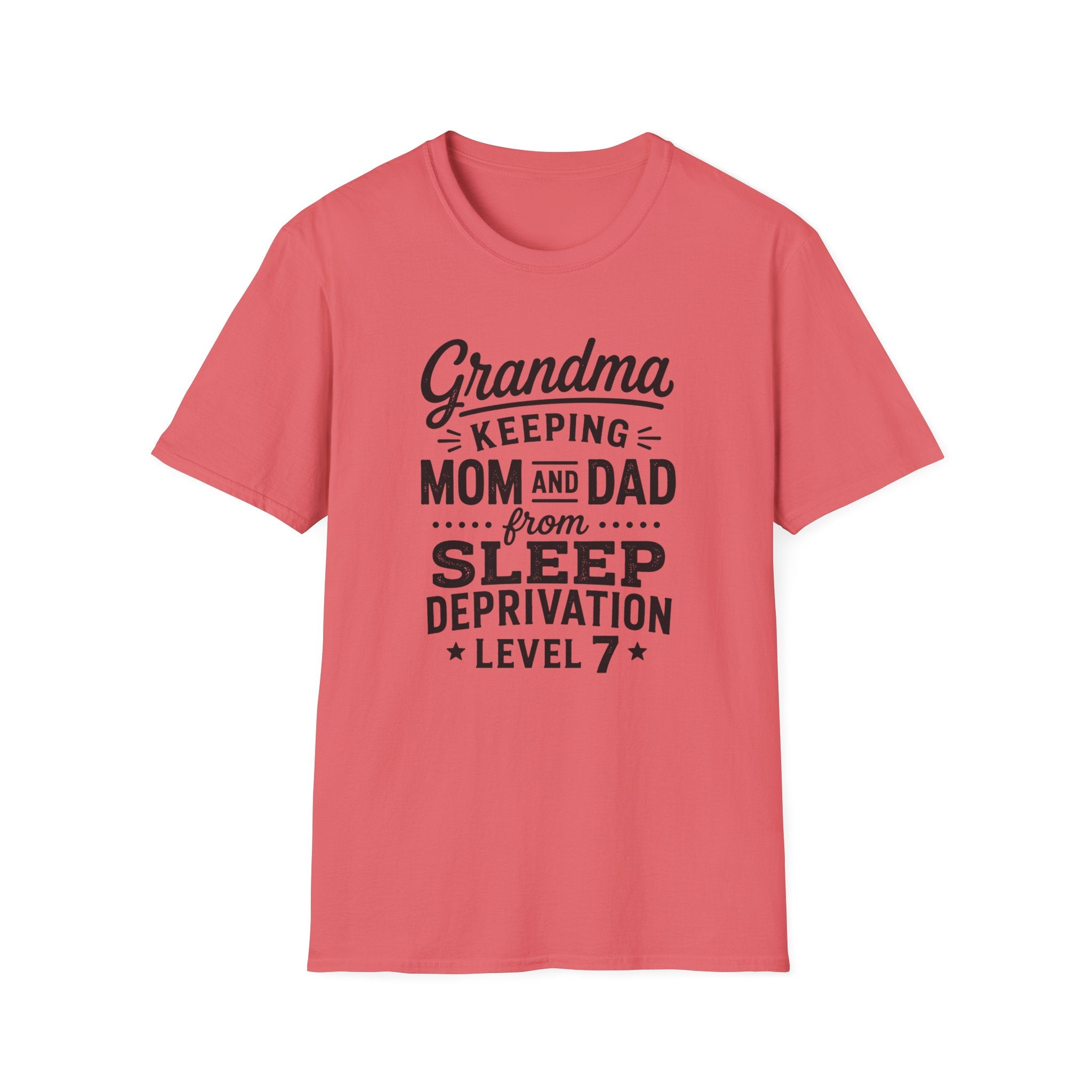 Grandma Keeping Mom and Dad from Sleep Deprivation Level 7 Funny Twin Parent T-Shirt