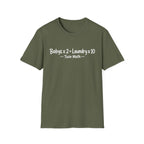 Babys x 2 = Laundry x10 Twin Math Hilarious Parent of Twins T-Shirt