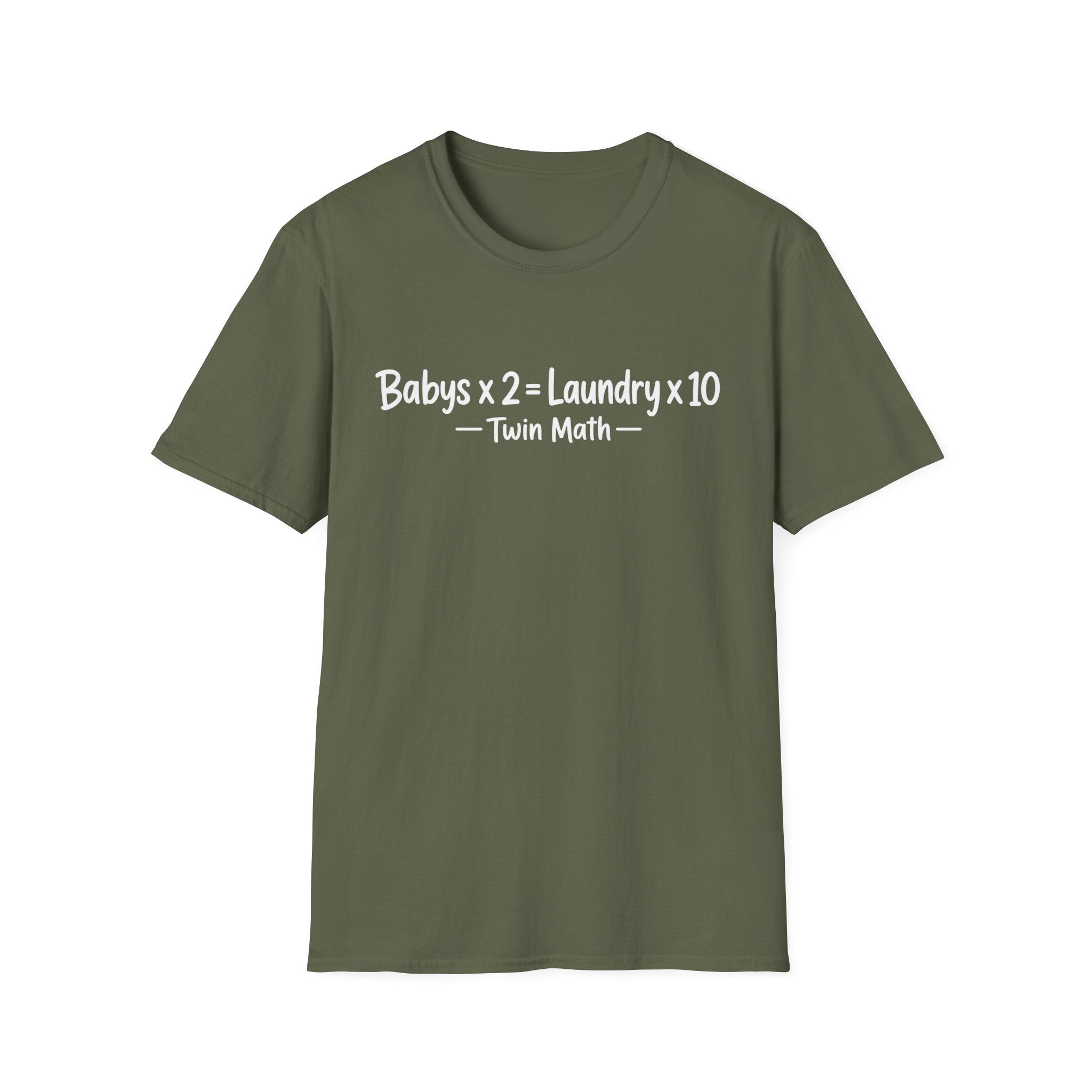 Babys x 2 = Laundry x10 Twin Math Hilarious Parent of Twins T-Shirt