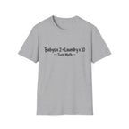 Baby's x 2 = Laundry x10 Twin Math Funny Parent of Twins T-Shirt