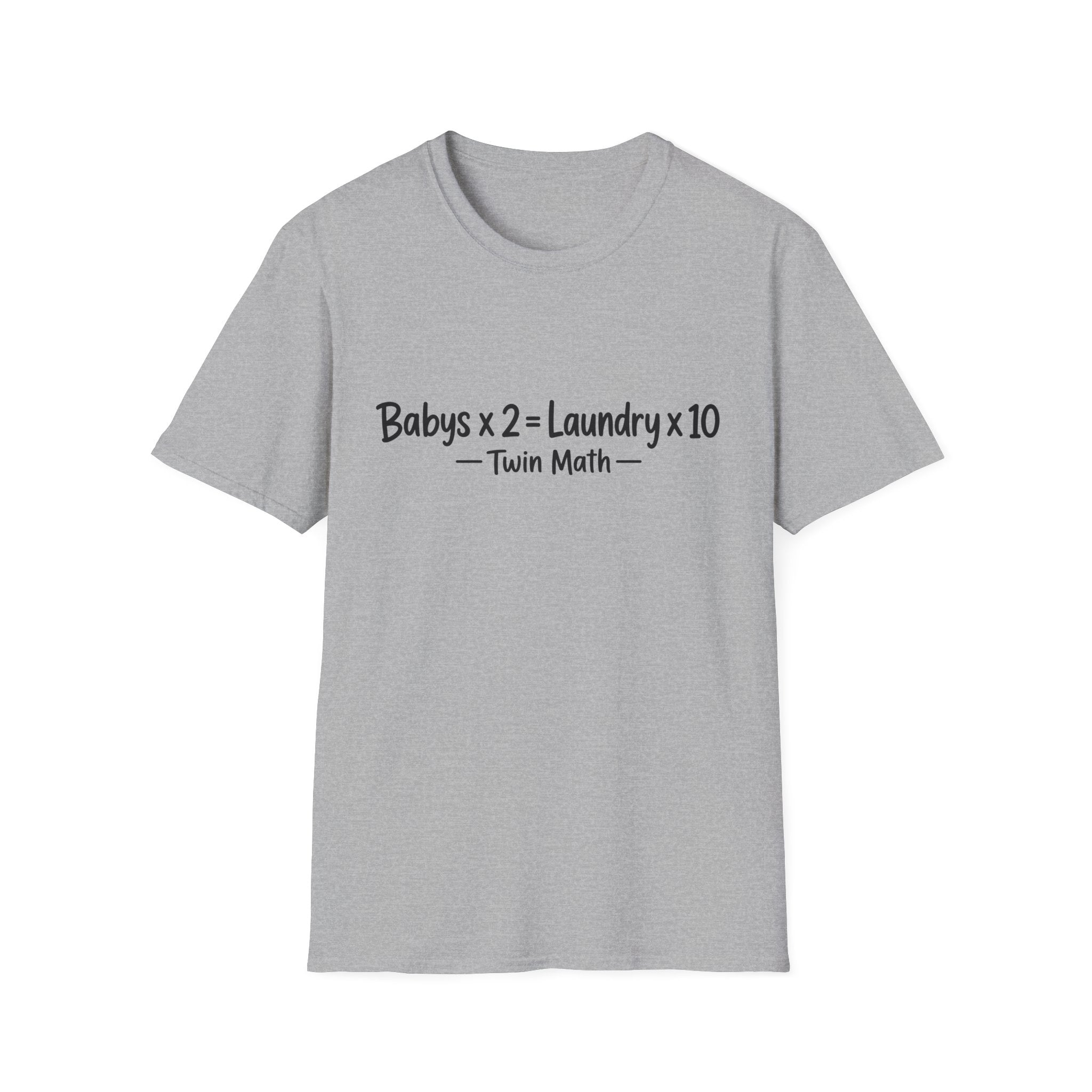 Baby's x 2 = Laundry x10 Twin Math Funny Parent of Twins T-Shirt